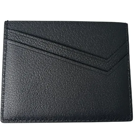 Tiffany & Co Black Leather Card Holder Wallet Gold T Logo Minimalist Luxury - Picture 2 of 11